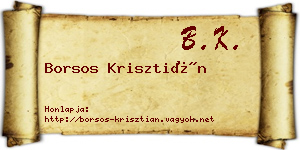 Borsos Krisztián névjegykártya